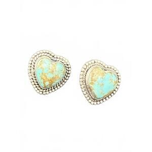 Mine 8 Turquoise Heart Stud Earrings - Sterling Silver 925